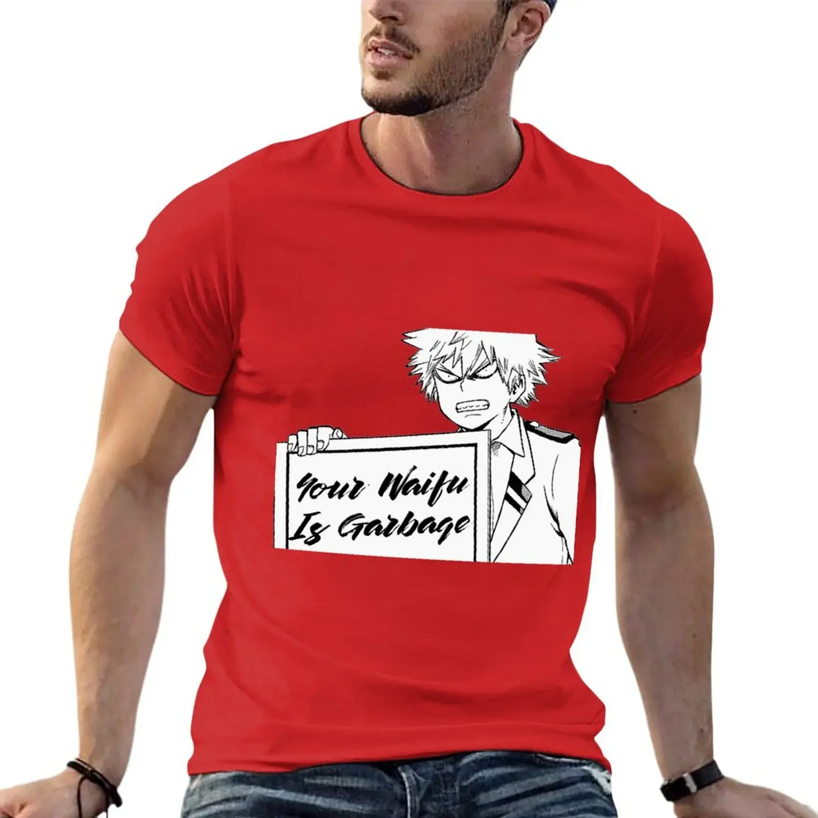 Ваш уайфу-это мусор-как сказано Bakugo, футболка, милая одежда, черные тяжелые, простая мужская одежда
Ваш уайфу-это мусор-как сказано Bakugo, футболка, милая одежда, черные тяжелые, простая мужская одежда