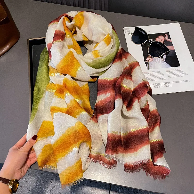 Fashion Lurex Ombre Striped Fringe Viscose Shawls Scarf Lady High Quality Thin Wrap Beach Stole Bufandas Muslim Hijab 180*90Cm
Fashion Lurex Ombre Striped Fringe Viscose Shawls Scarf Lady High Quality Thin Wrap Beach Stole Bufandas Muslim Hijab 180*90Cm