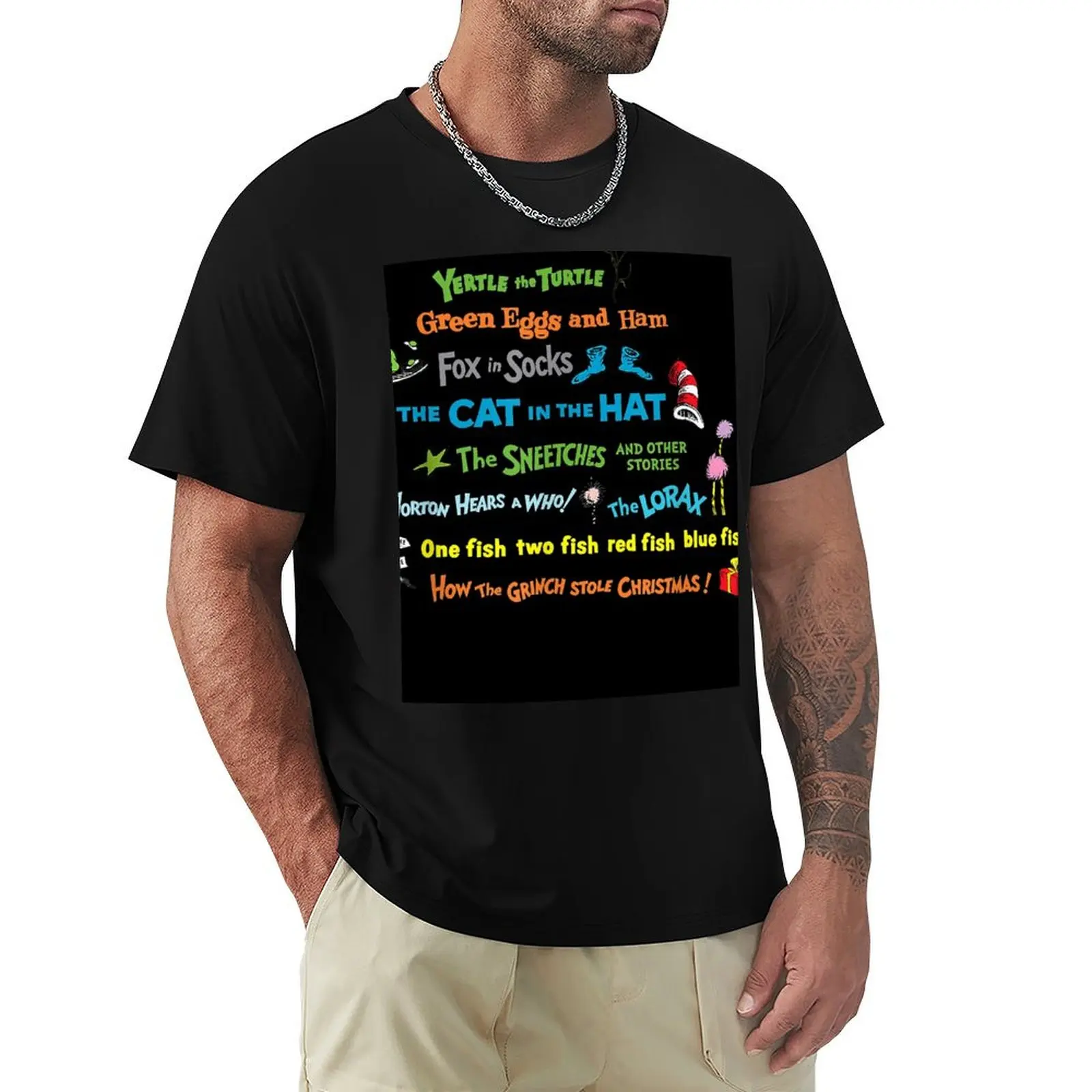 Dr. Seuss Book Title T-shirt T-Shirt custom t-shirts cute tops Men's t-shirt
Dr. Seuss Book Title T-shirt T-Shirt custom t-shirts cute tops Men's t-shirt