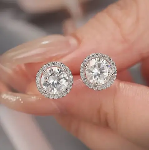 1-4CT Full Moissanite Stud Earrings For Women Party Bridal Fine Jewelry S925 Sterling Silver Diamond Earring Boucle d'oreille