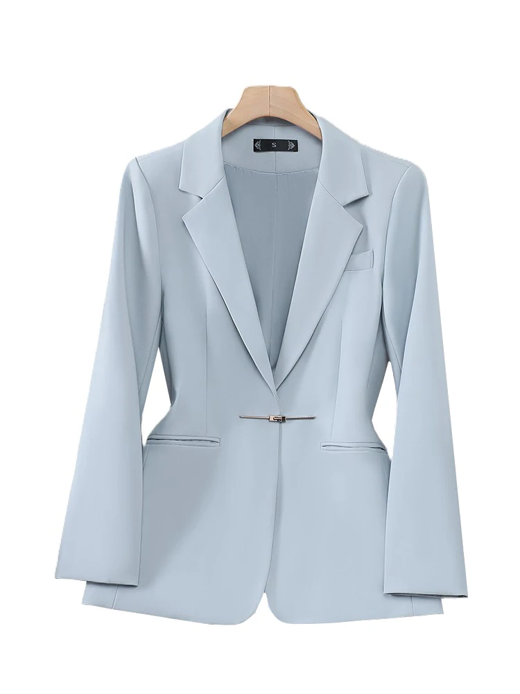 Female Blazer Women Black Blue Gray Office Ladies Formal Jacket
Female Blazer Women Black Blue Gray Office Ladies Formal Jacket