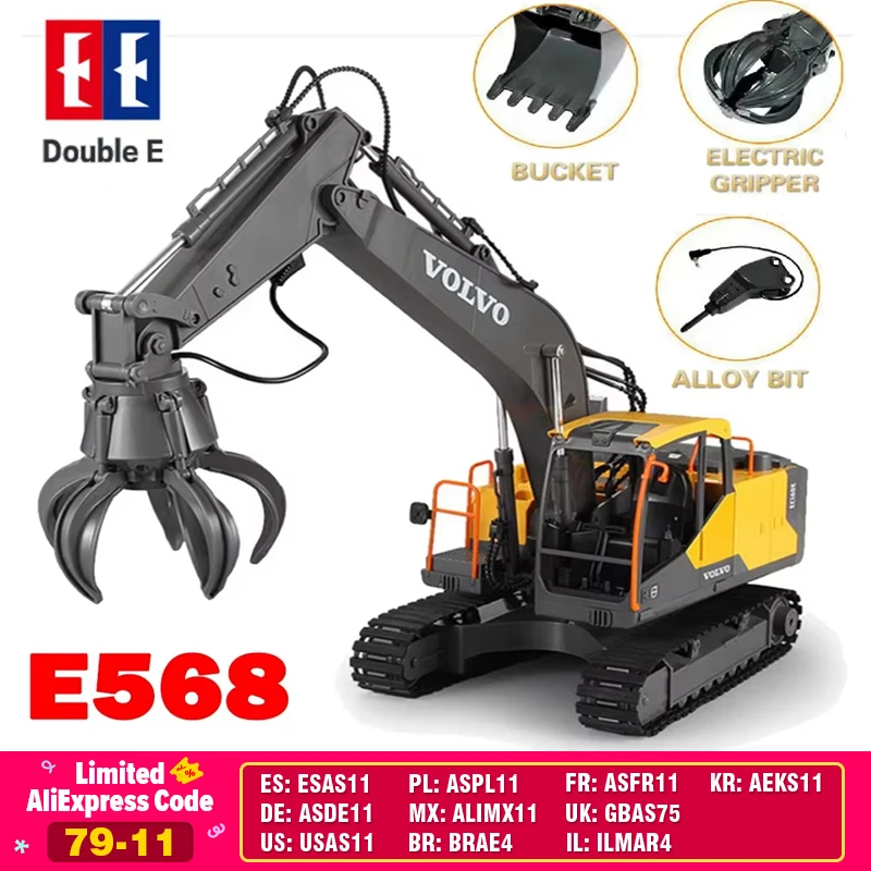 Double E E568 RC Excavator 1/16 17CH Crawler 3in1 Truck Alloy Digger Radio controlled Car Engineering Model Children's Day Gifts
Double E E568 RC Excavator 1/16 17CH Crawler 3in1 Truck Alloy Digger Radio controlled Car Engineering Model Children's Day Gifts