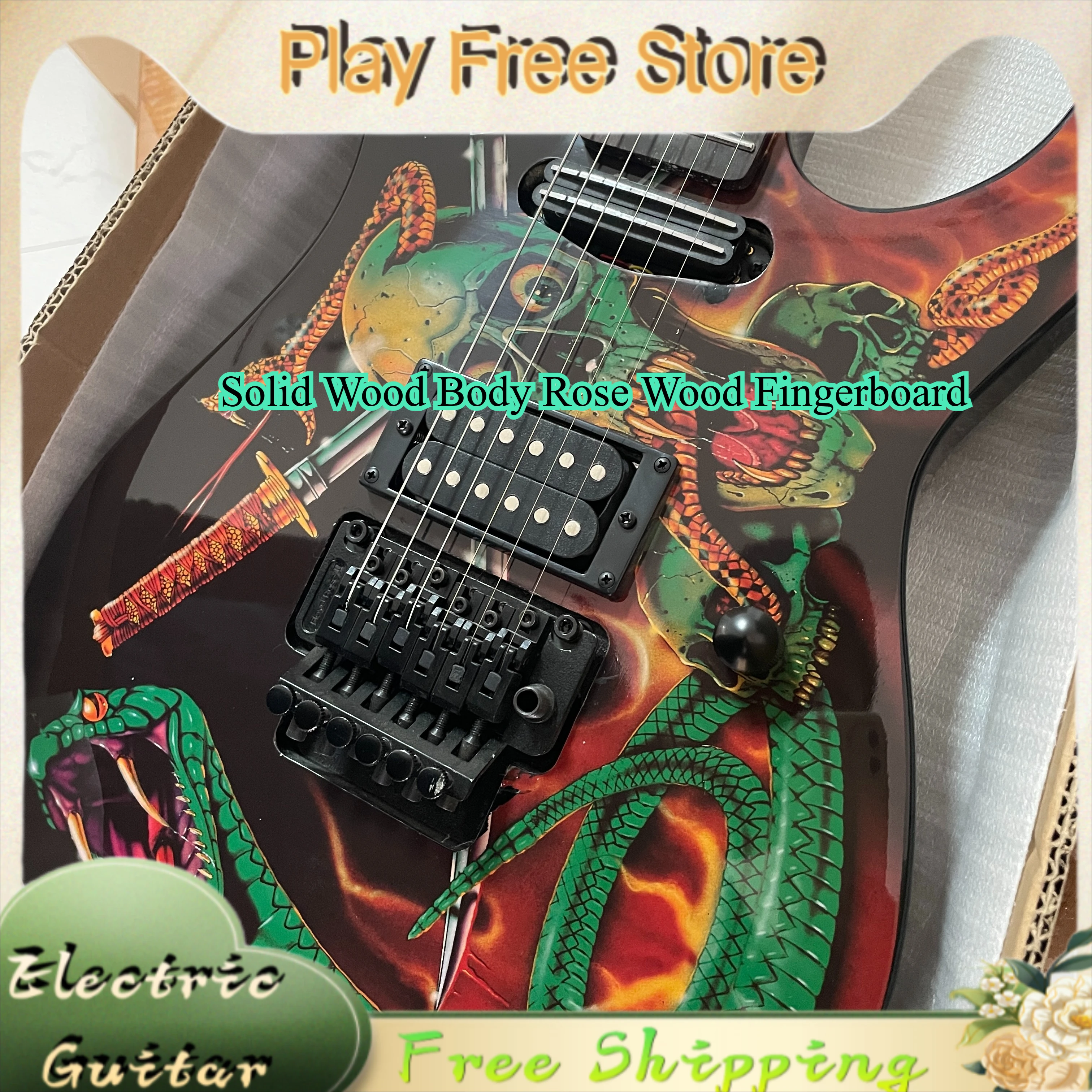 Electric Guitar Snake ST Skeleton Warrior Snake Double Shake Metal Alien SH Pickup Solid Wood Body Rose Wood Fingerboard
Electric Guitar Snake ST Skeleton Warrior Snake Double Shake Metal Alien SH Pickup Solid Wood Body Rose Wood Fingerboard