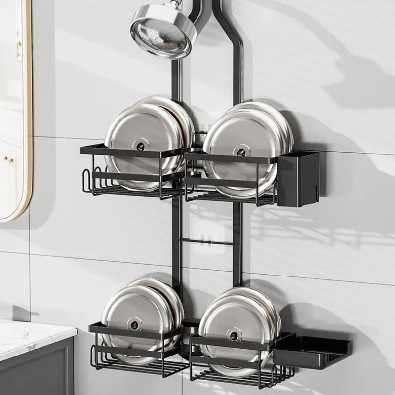 New model Bathroom rack Shower room hanger No punching faucet shower rod hanging basket Bathroom wall-mounted storage rack
New model Bathroom rack Shower room hanger No punching faucet shower rod hanging basket Bathroom wall-mounted storage rack
