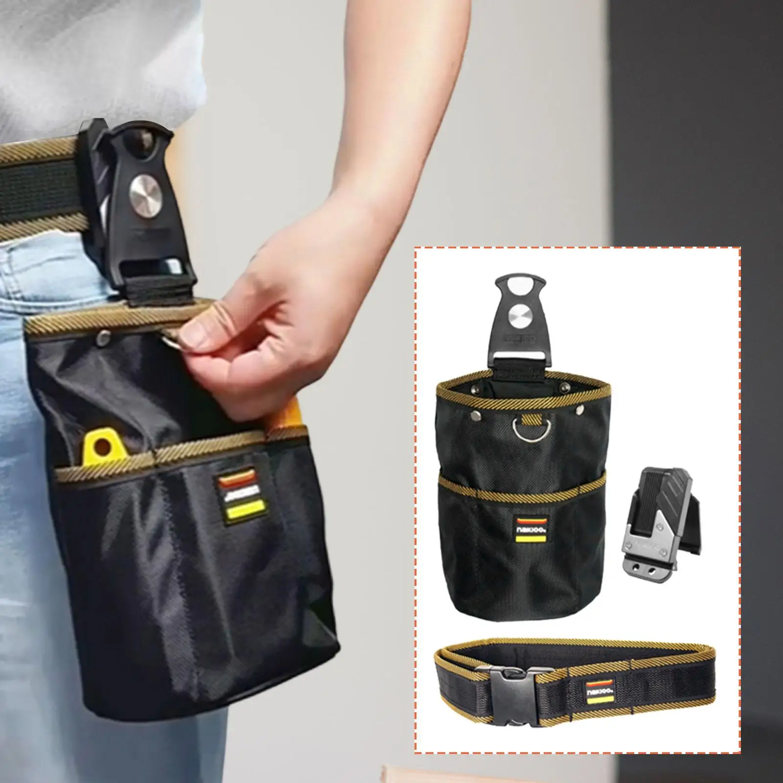 Multifunction Waist Hanging Tool Pouch Rotating Buckle Belt Strap Accessory for DIY and Workshop
Multifunction Waist Hanging Tool Pouch Rotating Buckle Belt Strap Accessory for DIY and Workshop