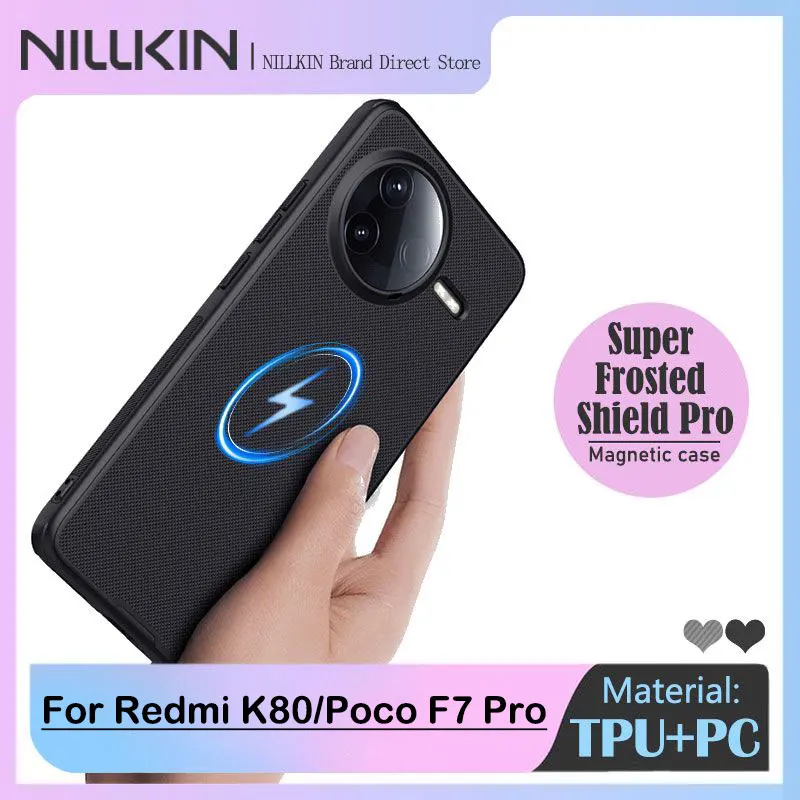 NILLKIN Anti-Fall Magnetic Case for Xiaomi Redmi K80/Poco F7 Pro, Dustless Matte Finish, Precise Function Holes, PC + TPU Cover
NILLKIN Anti-Fall Magnetic Case for Xiaomi Redmi K80/Poco F7 Pro, Dustless Matte Finish, Precise Function Holes, PC + TPU Cover