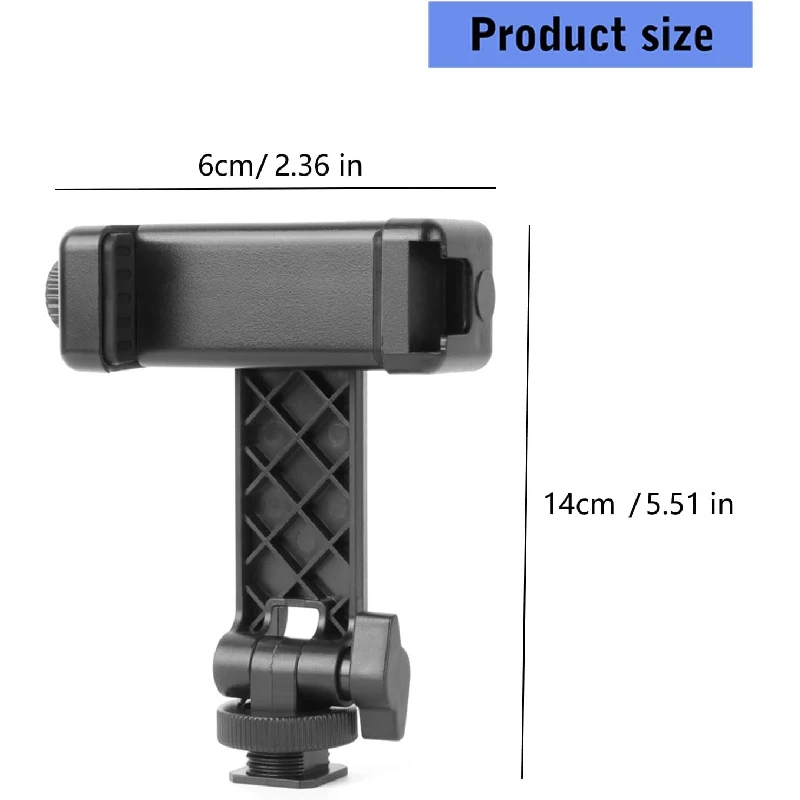 360° Rotatable Hot Shoe Phone Holder for Camera IPhone Samsung 1/4 Mount Adjustable Vlog Selfie Live Streaming Tripod Accessory
360° Rotatable Hot Shoe Phone Holder for Camera IPhone Samsung 1/4 Mount Adjustable Vlog Selfie Live Streaming Tripod Accessory