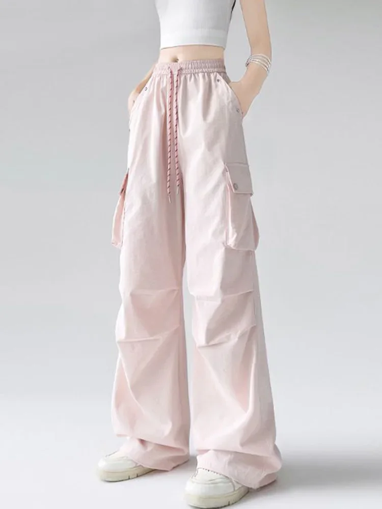 Streetwear Pink Cargo Pant Women Vintage Y2k High Waist Loose Harajuku Trousers Hop American Casual Retro Pockets Bf Pants
Streetwear Pink Cargo Pant Women Vintage Y2k High Waist Loose Harajuku Trousers Hop American Casual Retro Pockets Bf Pants