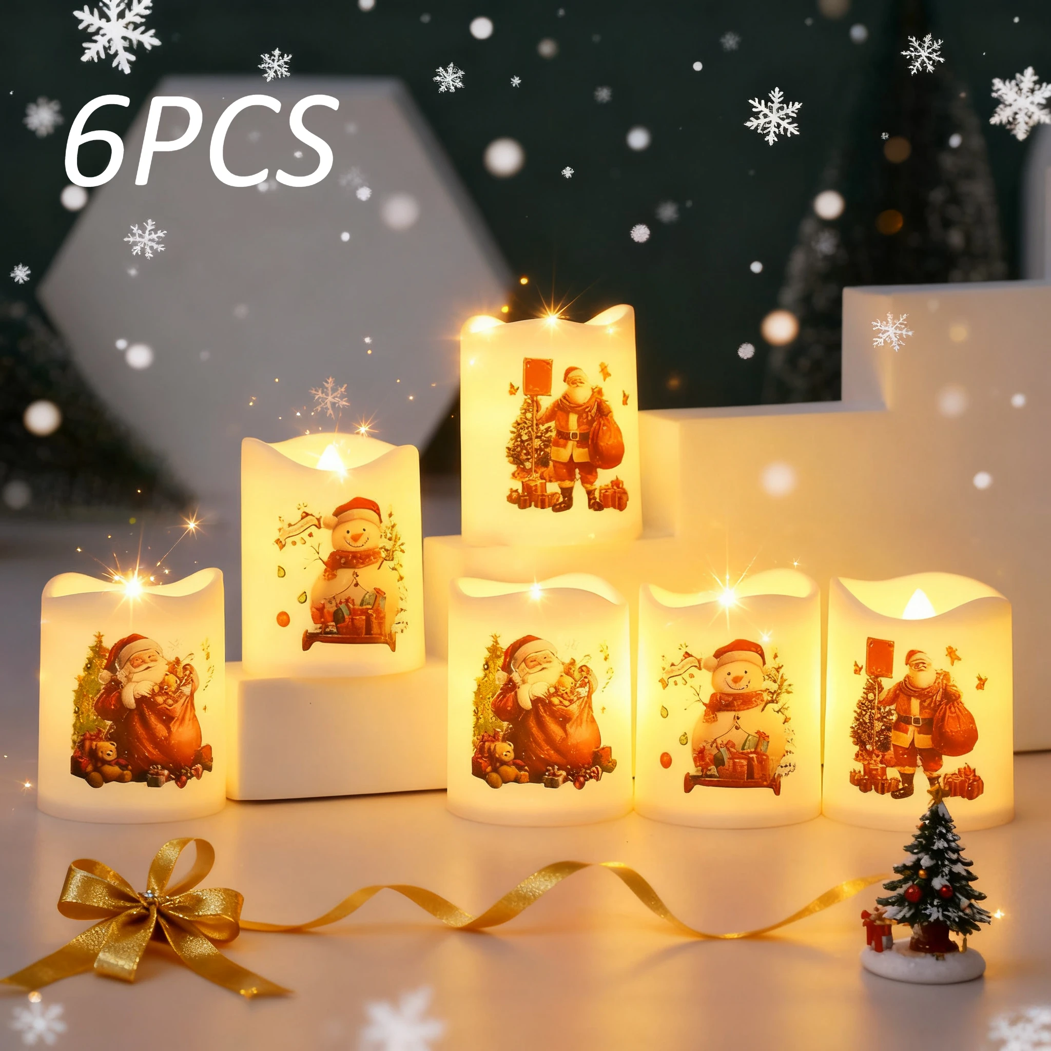 6PC LED Candle Lights Old Man Tree Snowman Christmas Eve Carnival Romantic Ornament Light Led Christmas Decoration Candles Light
6PC LED Candle Lights Old Man Tree Snowman Christmas Eve Carnival Romantic Ornament Light Led Christmas Decoration Candles Light