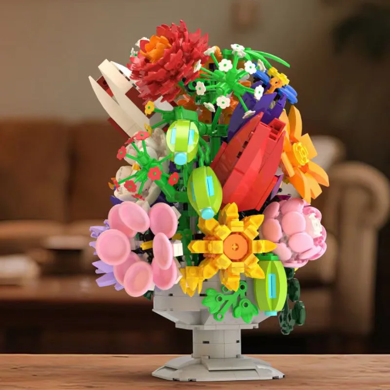 Bouquet building block flower table ornament children's educational assembly small particle toy 
Bouquet building block flower table ornament children's educational assembly small particle toy