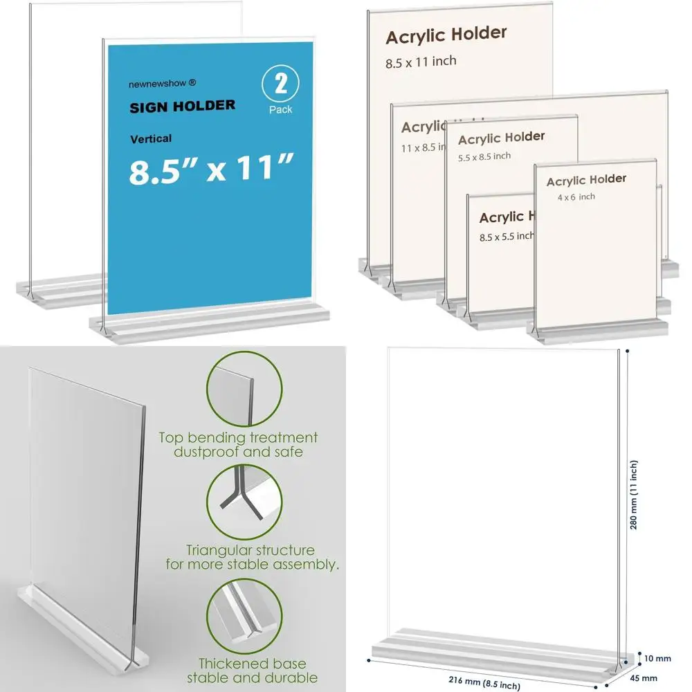 8.5x11 Clear Acrylic Sign Holder, Display Stand, Plastic Card Holder or Busin, Oice, Retail (2 Pack 8.5x11)
8.5x11 Clear Acrylic Sign Holder, Display Stand, Plastic Card Holder or Busin, Oice, Retail (2 Pack 8.5x11)