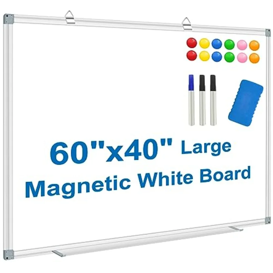 White Board Dry Erase Whiteboard for Wall 60" x 40" Aluminum Presentation Magnetic Whiteboards with Long Pen Tray 12 Magnets 3
White Board Dry Erase Whiteboard for Wall 60" x 40" Aluminum Presentation Magnetic Whiteboards with Long Pen Tray 12 Magnets 3