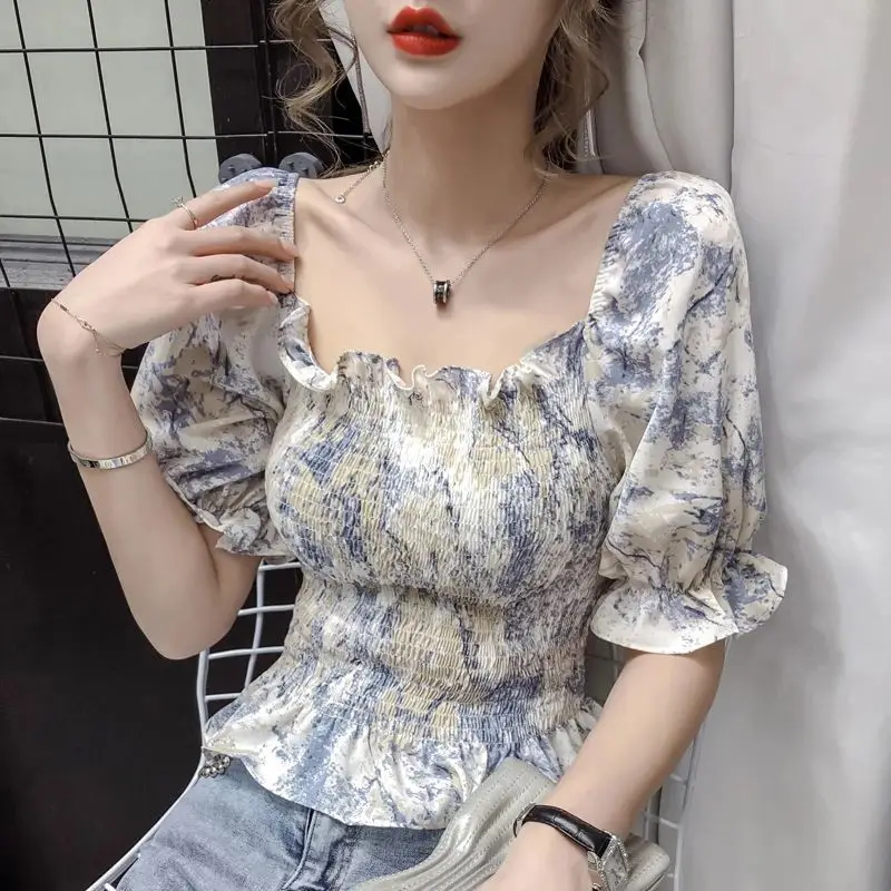 Women's Sweet Faion Floral Print Ruffled Blouses Vintage Sle 2023 Ladies' irt Quali Material Comfortable Fit
Women's Sweet Faion Floral Print Ruffled Blouses Vintage Sle 2023 Ladies' irt Quali Material Comfortable Fit