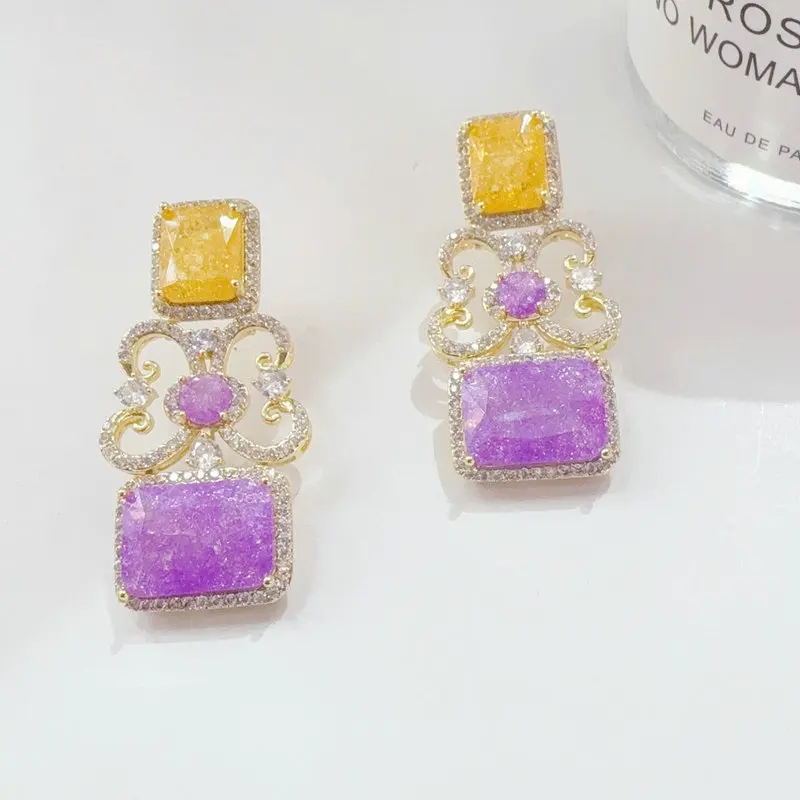 Bilincolor Fashion Simple Square Cubic Zirconia Yellow and Purple Earring for Women
Bilincolor Fashion Simple Square Cubic Zirconia Yellow and Purple Earring for Women