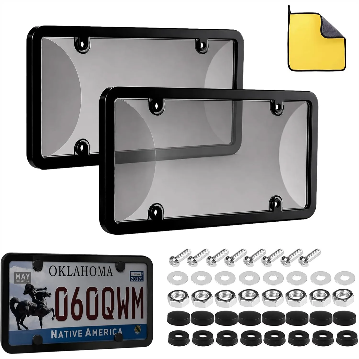 2 Pack Clear License Plate Frame Protector, Unbreakable Polycarbonate Car Plate Holder for Front and Rear, Universal Fit for US
2 Pack Clear License Plate Frame Protector, Unbreakable Polycarbonate Car Plate Holder for Front and Rear, Universal Fit for US