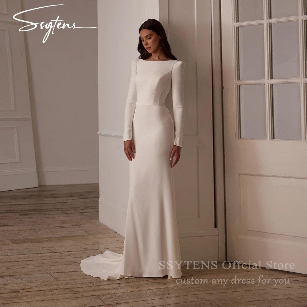 SSYTENS Simple Long Mermaid Wedding Dresses For Women 2026 O-Neck Open Back Bridal Gown Sexy Satin Vestidos De Noiva Customized
SSYTENS Simple Long Mermaid Wedding Dresses For Women 2026 O-Neck Open Back Bridal Gown Sexy Satin Vestidos De Noiva Customized