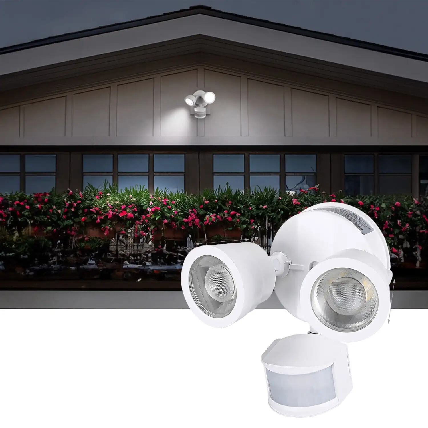 25W LED Flood Security Light with Motion Sensor, Dusk to Dawn, 5000K Daylight, ETL Listed, White
25W LED Flood Security Light with Motion Sensor, Dusk to Dawn, 5000K Daylight, ETL Listed, White