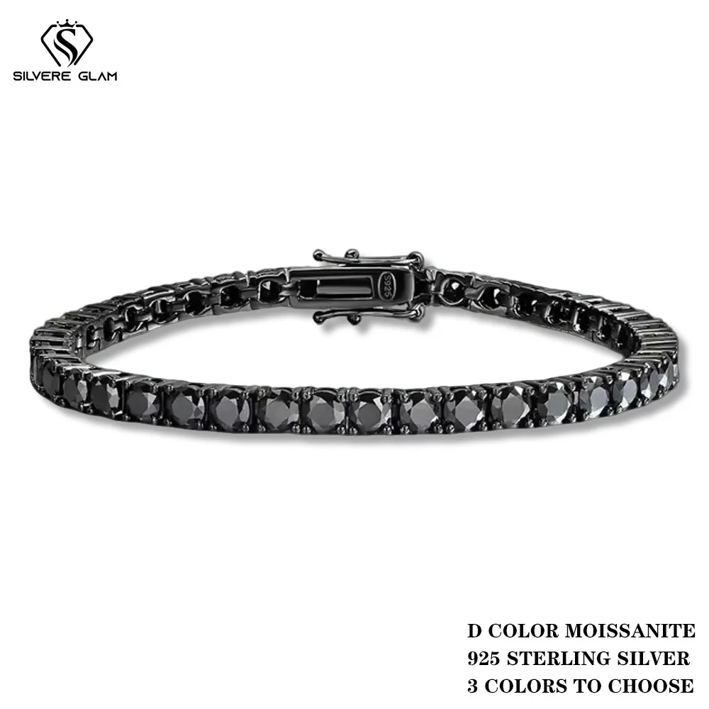 KNOBSPIN 3mm 4mm Black Moissanite Tennis Bracelet Full Diamond GRA 925 Sterling Silver Plated 18k Hiphop Bracelets for Women Man
KNOBSPIN 3mm 4mm Black Moissanite Tennis Bracelet Full Diamond GRA 925 Sterling Silver Plated 18k Hiphop Bracelets for Women Man