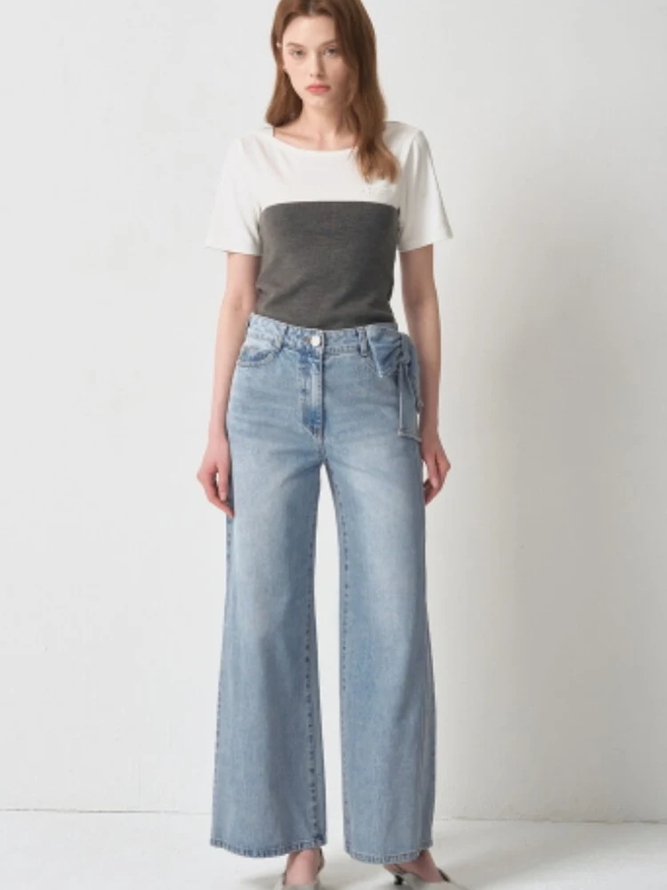 Summer New Korean Style Simple Elegant Casual Knot Decoration mid High Waist Wide Leg Jeans Versatile Basic Cotton ...
Summer New Korean Style Simple Elegant Casual Knot Decoration mid High Waist Wide Leg Jeans Versatile Basic Cotton ...