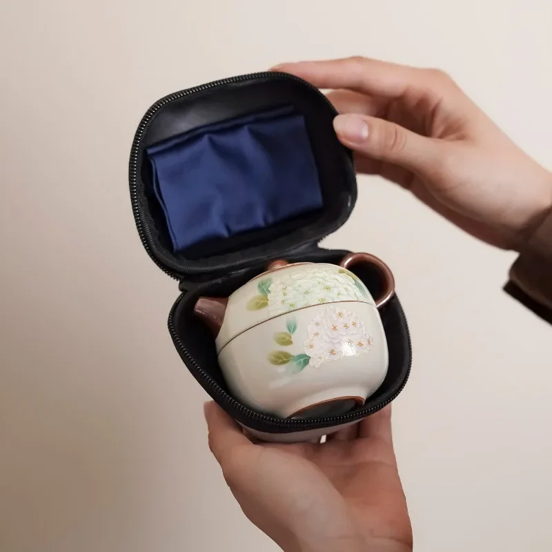 Handmade Teapot Portable Ru Kiln Tea Set Ceramics One Pot One Cup Outdoor Travel Chinese Kung Fu Tea Set Vintage
Handmade Teapot Portable Ru Kiln Tea Set Ceramics One Pot One Cup Outdoor Travel Chinese Kung Fu Tea Set Vintage