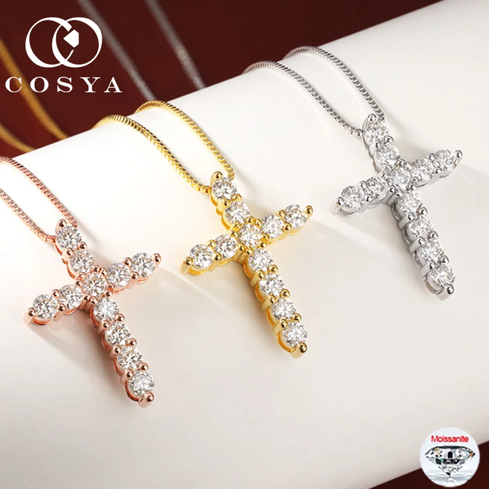 COSYA 2,5/5 мм полное муассанитовое ожерелье с подвеской в виде креста для женщин S925, серебро, 18-каратное золото D VVS1, лабораторная бриллиантовая цепочка на шею, ювелирные изделия
COSYA 2,5/5 мм полное муассанитовое ожерелье с подвеской в виде креста для женщин S925, серебро, 18-каратное золото D VVS1, лабораторная бриллиантовая цепочка на шею, ювелирные изделия