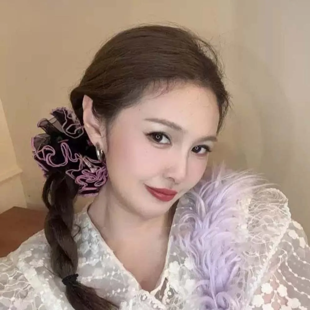 Large Intestine Circle Embroidered Mesh Scrunchie Elastic Quirky Style Floral Hair Rope Sweet Korean Style Bun Rubber Bands
Large Intestine Circle Embroidered Mesh Scrunchie Elastic Quirky Style Floral Hair Rope Sweet Korean Style Bun Rubber Bands