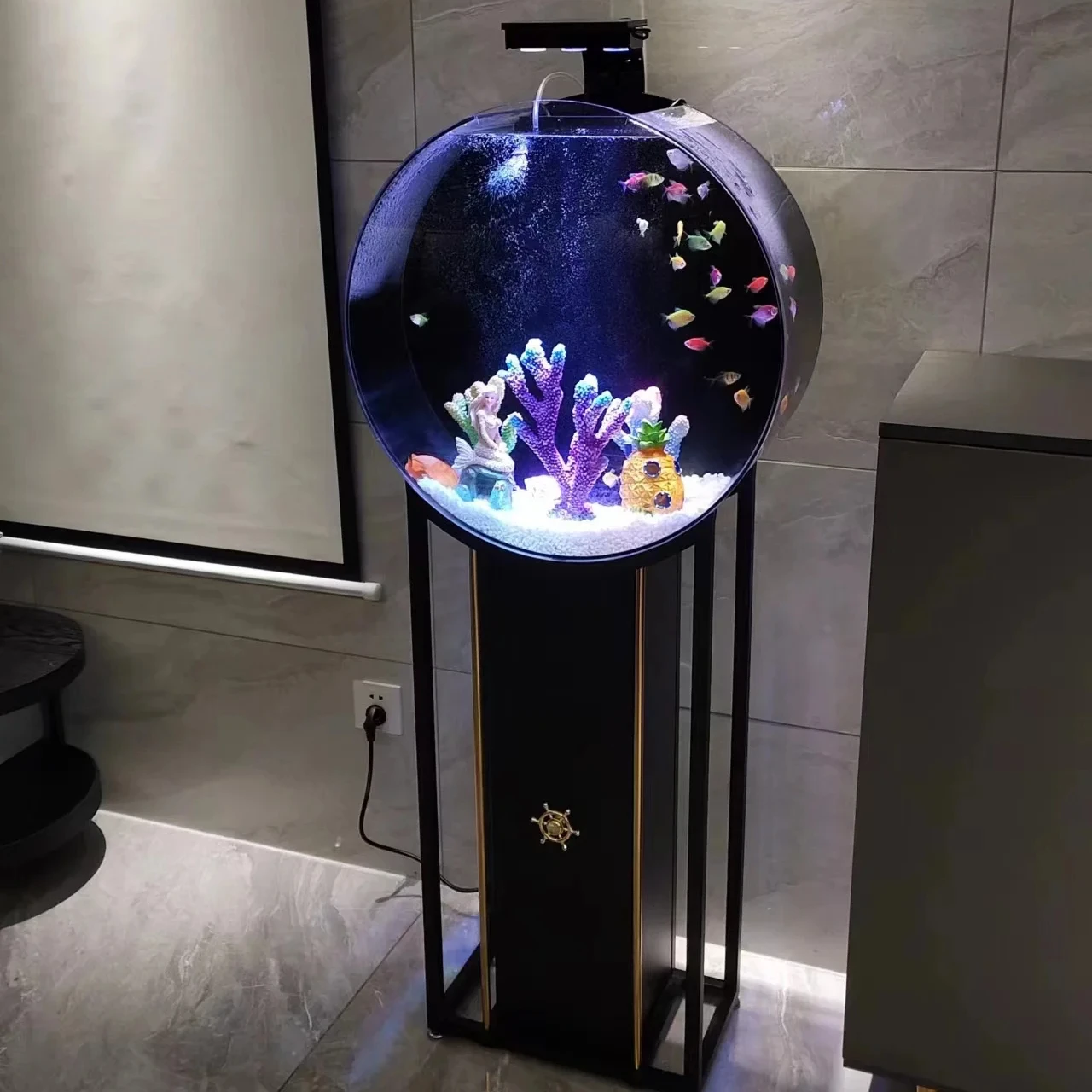Aquariums For Indoor Gifts For New Year Round Back Filtering Aquarium Fish Tank Custom 50 Liter Jelly Fish Tank
Aquariums For Indoor Gifts For New Year Round Back Filtering Aquarium Fish Tank Custom 50 Liter Jelly Fish Tank