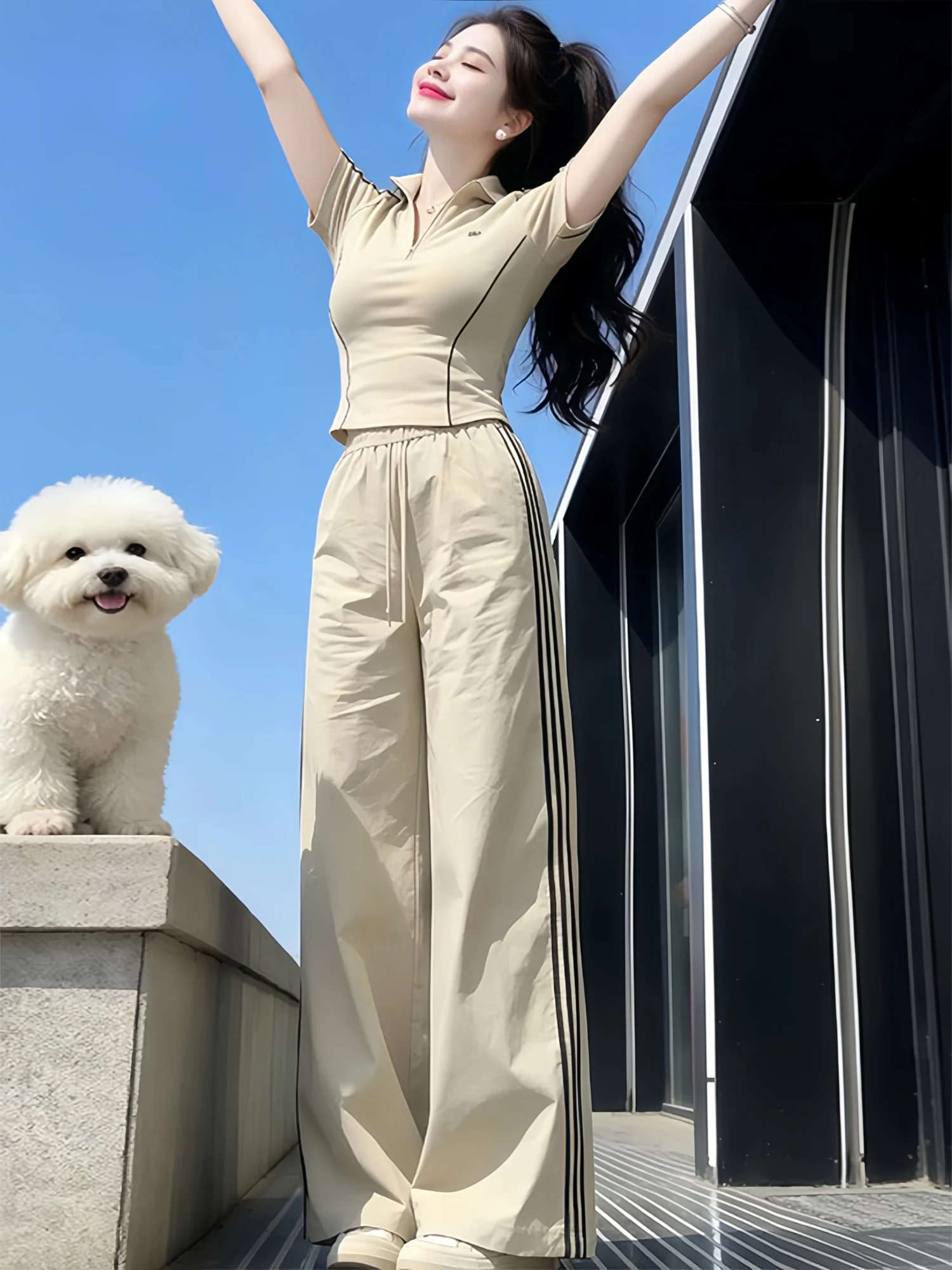 Loose Feel Half Open Cardigan Short Sleeve Turn-down Collar Straight Leg Pants Two-piece Set Summer New Style Korean Fashion ...
Loose Feel Half Open Cardigan Short Sleeve Turn-down Collar Straight Leg Pants Two-piece Set Summer New Style Korean Fashion ...