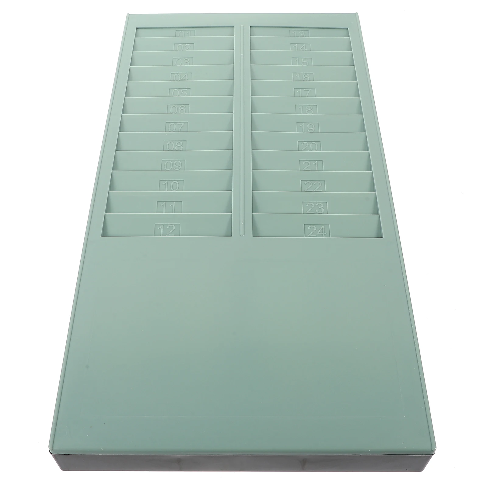 24 Slots Attendance Machine Card Holder Plastic Rack Office Time Storage Organizer Wall Mountable Blue Lightweight
24 Slots Attendance Machine Card Holder Plastic Rack Office Time Storage Organizer Wall Mountable Blue Lightweight