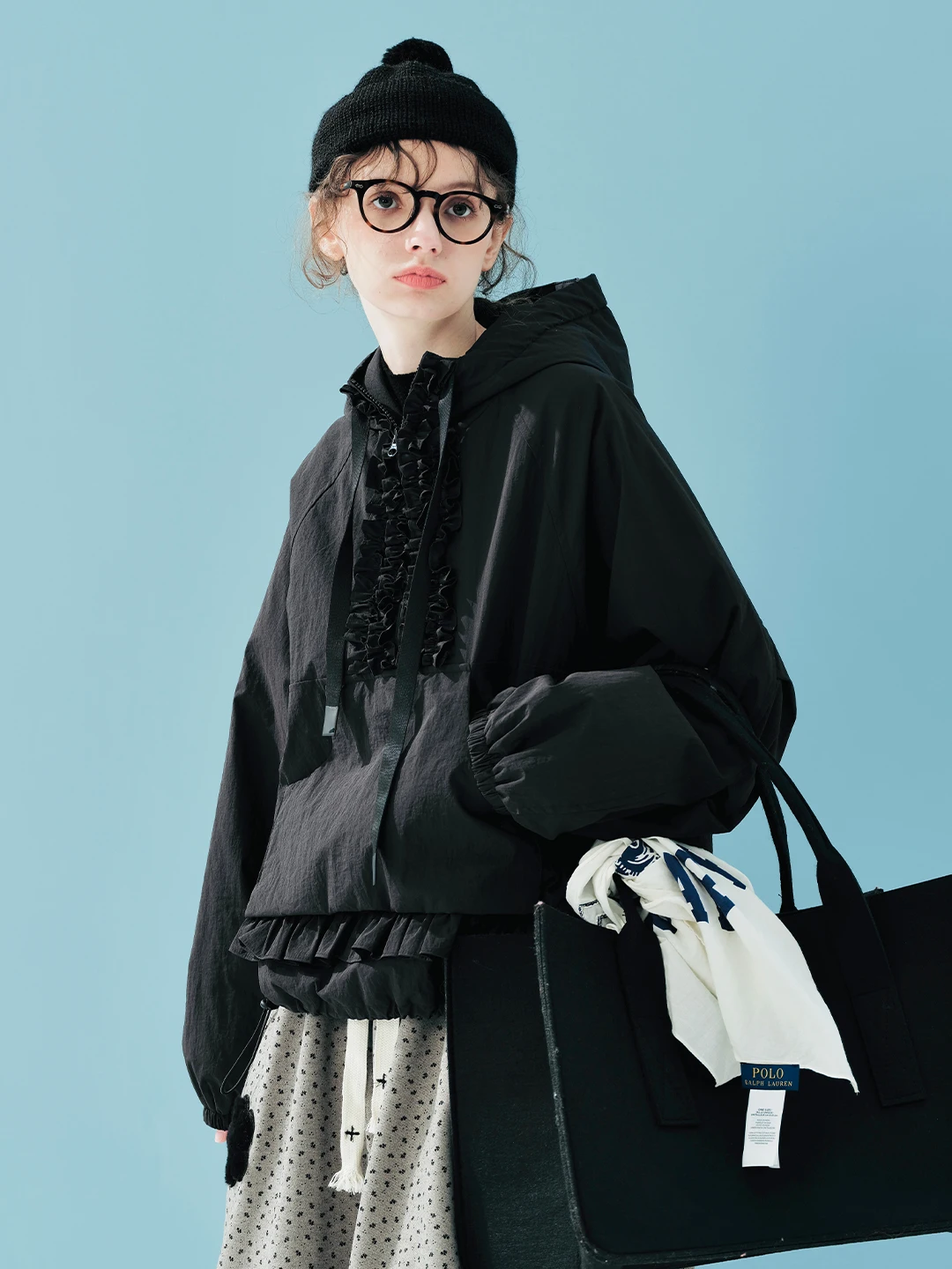 IMAKOKONI original design long sleeved warm autumn and winter lace patchwork hooded jacket top 244903
IMAKOKONI original design long sleeved warm autumn and winter lace patchwork hooded jacket top 244903
