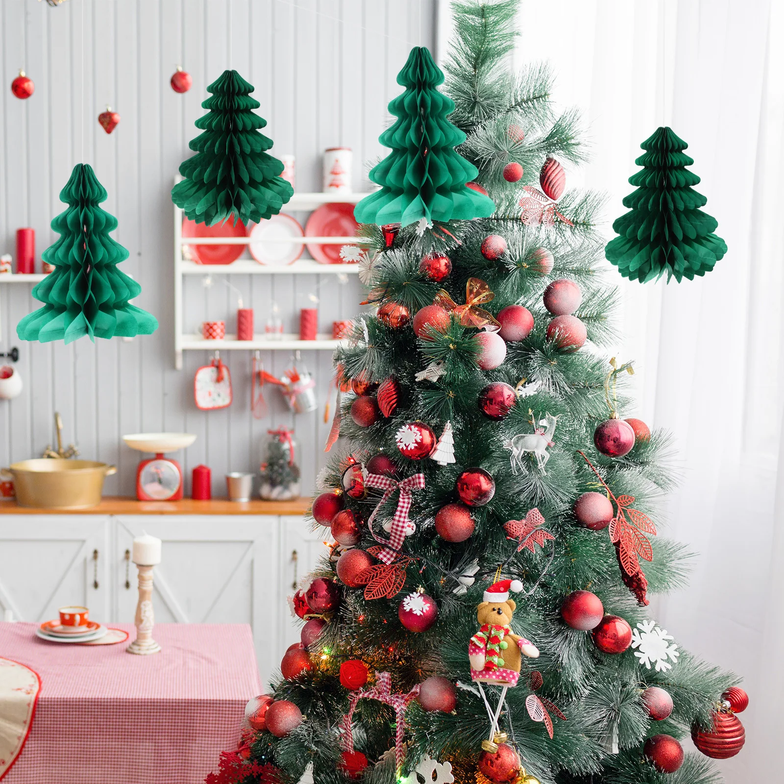 2Pcs Honeycomb Christmas Tree Pendant Paper Hanging Decorations Xmas Party Favors Holiday Photo Props Christmas Day New Year
2Pcs Honeycomb Christmas Tree Pendant Paper Hanging Decorations Xmas Party Favors Holiday Photo Props Christmas Day New Year