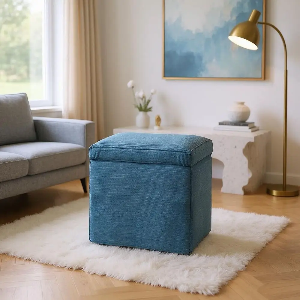 16.5 Square Storage Stool, Corduroy FabricServing As Both A Footstool And A Seat.
16.5 Square Storage Stool, Corduroy FabricServing As Both A Footstool And A Seat.