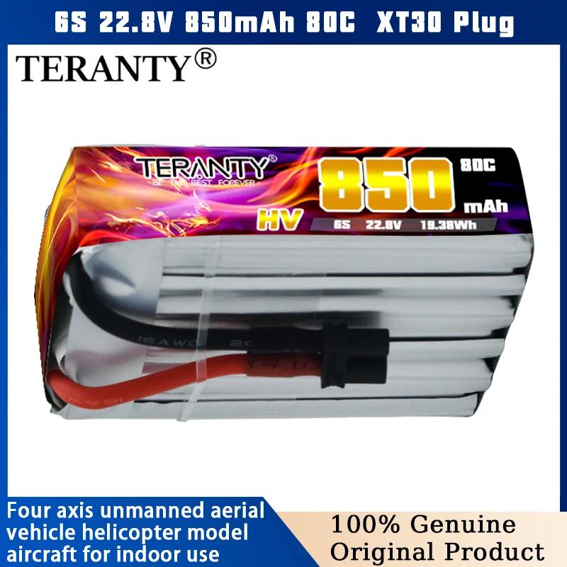 TERANTY 6S 22.8V 850mAh 80C HV Lipo Battery Mini Four Axis FPV Model Drone helicopter High Voltage High Rate Lithium ion Battery
TERANTY 6S 22.8V 850mAh 80C HV Lipo Battery Mini Four Axis FPV Model Drone helicopter High Voltage High Rate Lithium ion Battery