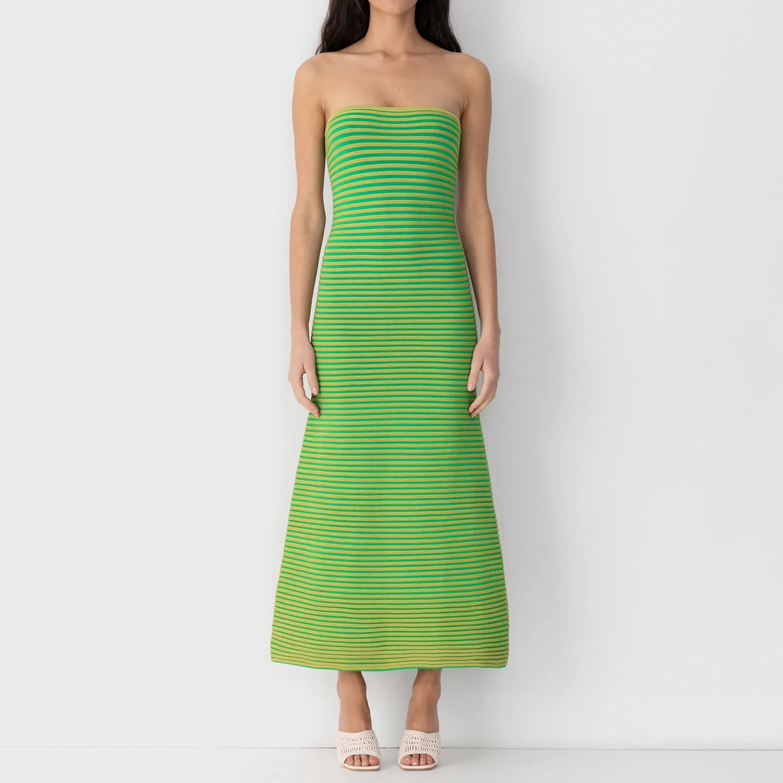 Women Sexy Tube Dress Stripe Print Bodycon Dress Sleeveless Strapless Dress Summer Backless Knit Long Dress
Women Sexy Tube Dress Stripe Print Bodycon Dress Sleeveless Strapless Dress Summer Backless Knit Long Dress