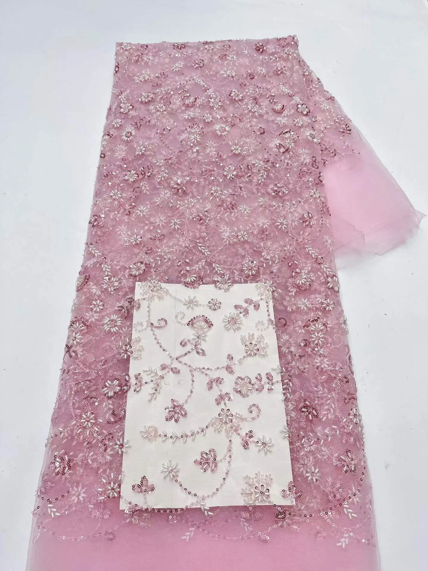Luxury African Groom Beaded Sequins Lace Fabric 5 Yards Nigerian French Tulle Mesh Lace Fabric For Prom Evening Dress Sewing
Luxury African Groom Beaded Sequins Lace Fabric 5 Yards Nigerian French Tulle Mesh Lace Fabric For Prom Evening Dress Sewing