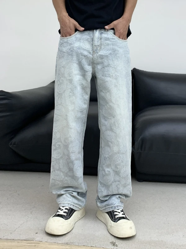 Trendy American High Street Light Blue Embroidered Jeans Men's Spring Autumn New Loose Straight Wide Leg Casual Long Pants
Trendy American High Street Light Blue Embroidered Jeans Men's Spring Autumn New Loose Straight Wide Leg Casual Long Pants