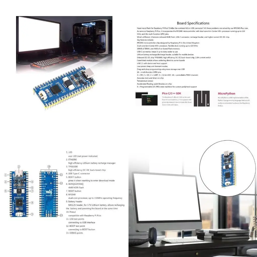 Y1UB RP2040 DEVELOMPLEAD BOARD Предварительная зарядка заголовка Picolike Picolike
Y1UB RP2040 DEVELOMPLEAD BOARD Предварительная зарядка заголовка Picolike Picolike