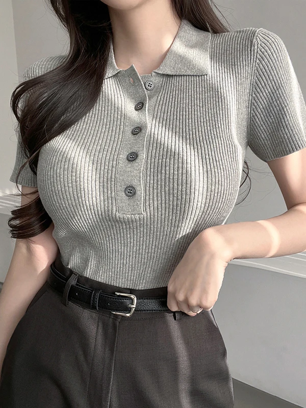 Ele ort Sve Knitted Top Women's Slim Fit Summer Faionable Personali Straight Tube Sle Collar Thin Fabric
Ele ort Sve Knitted Top Women's Slim Fit Summer Faionable Personali Straight Tube Sle Collar Thin Fabric