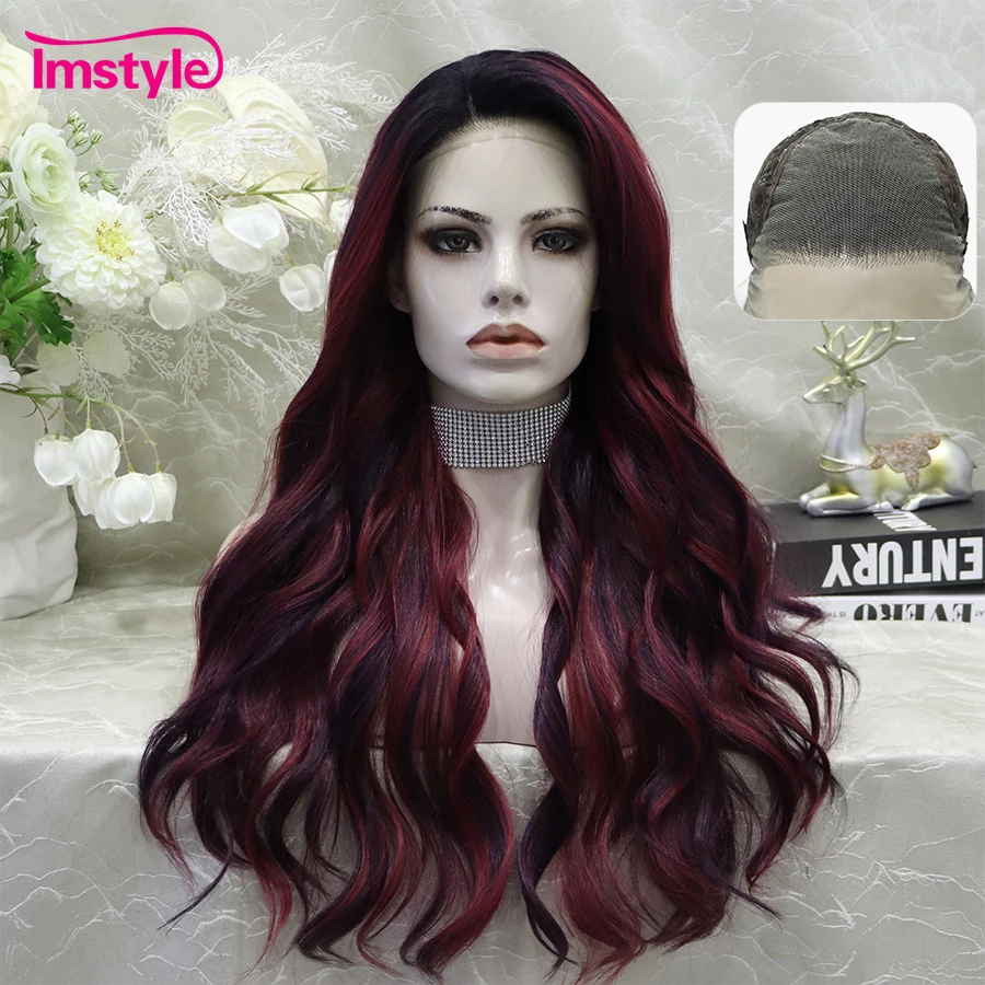 Imstyle 13x4 Lace Front Synthetic Wig Dark Red Wig Lace Wig Mixed Color Long Wavy Wig Heat Resistant Fiber Daily Wig For Women
Imstyle 13x4 Lace Front Synthetic Wig Dark Red Wig Lace Wig Mixed Color Long Wavy Wig Heat Resistant Fiber Daily Wig For Women