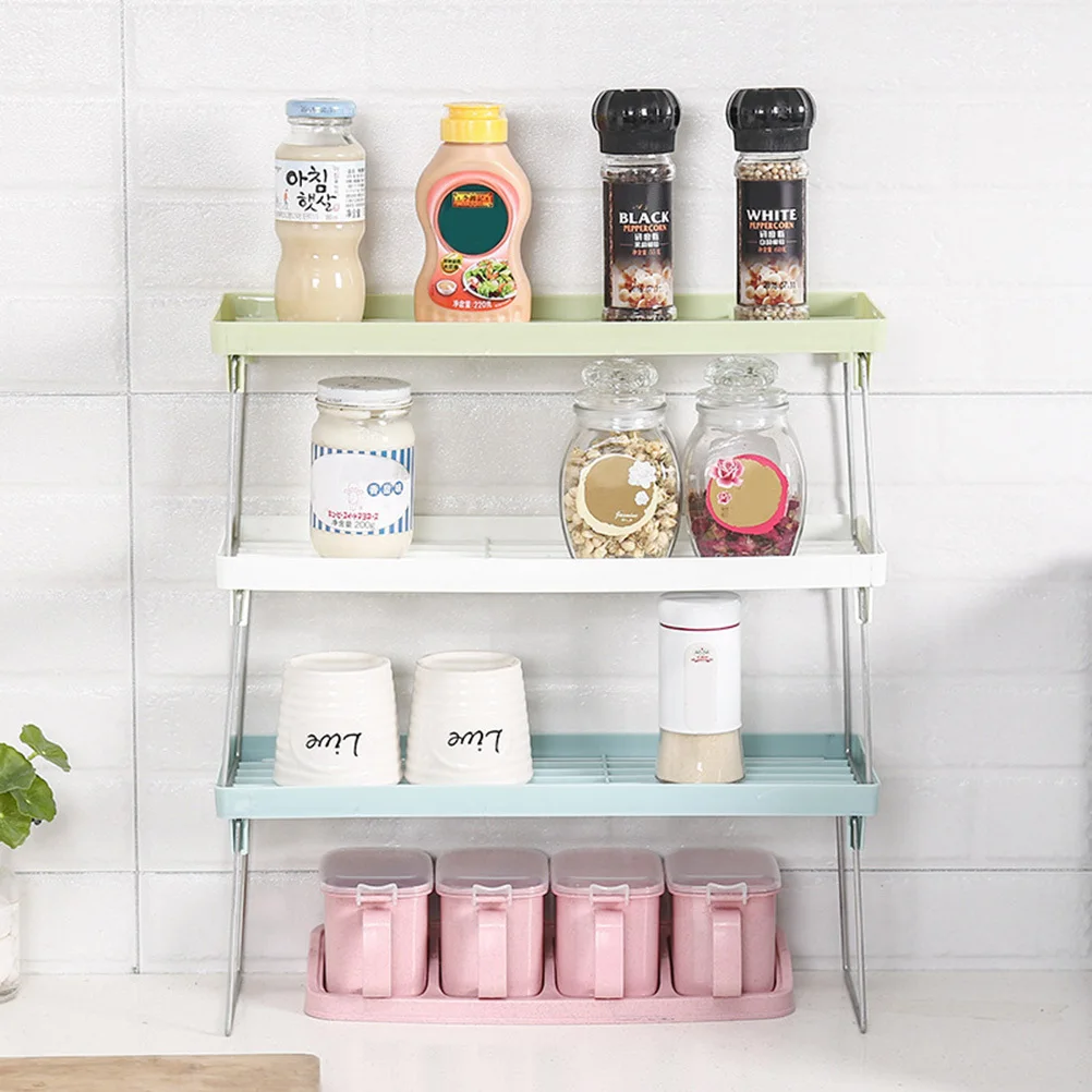 3pcs Stackable Seasoning Shelf Organizer Heavy Duty Thick Plastic Stainless Steel Pole Multi Layer Storage Rack For Kitchen 
3pcs Stackable Seasoning Shelf Organizer Heavy Duty Thick Plastic Stainless Steel Pole Multi Layer Storage Rack For Kitchen