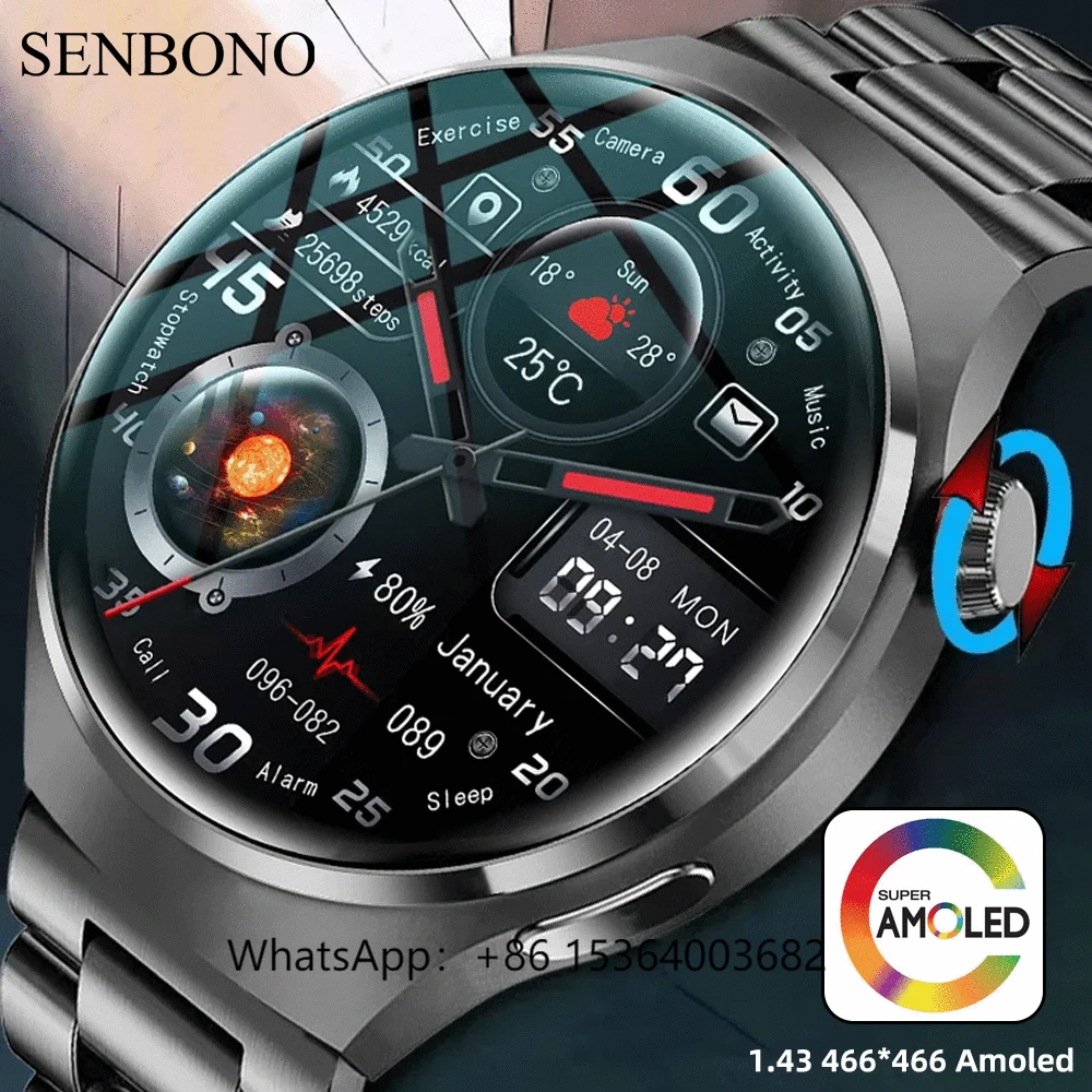 TJXL-SENBONO MT26 New Smart Watch Men AMOLED Big Screen Round Waterproof Answer Calls BT Music Men Smartwatch for IOS Android
TJXL-SENBONO MT26 New Smart Watch Men AMOLED Big Screen Round Waterproof Answer Calls BT Music Men Smartwatch for IOS Android
