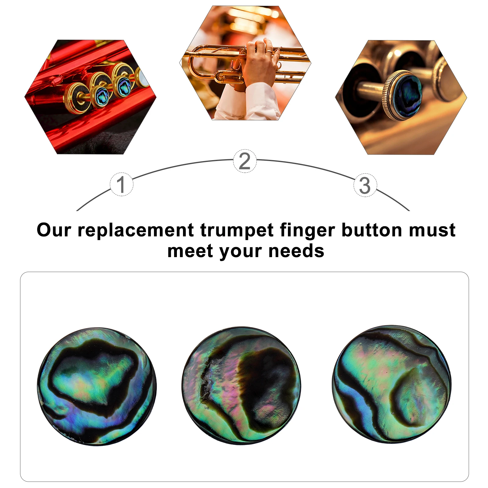 3PCS Colorful Abalone Shell Trumpet Finger Button Instrument Cap Small Knobs Durable Musical Accessories Beautiful Pattern
3PCS Colorful Abalone Shell Trumpet Finger Button Instrument Cap Small Knobs Durable Musical Accessories Beautiful Pattern