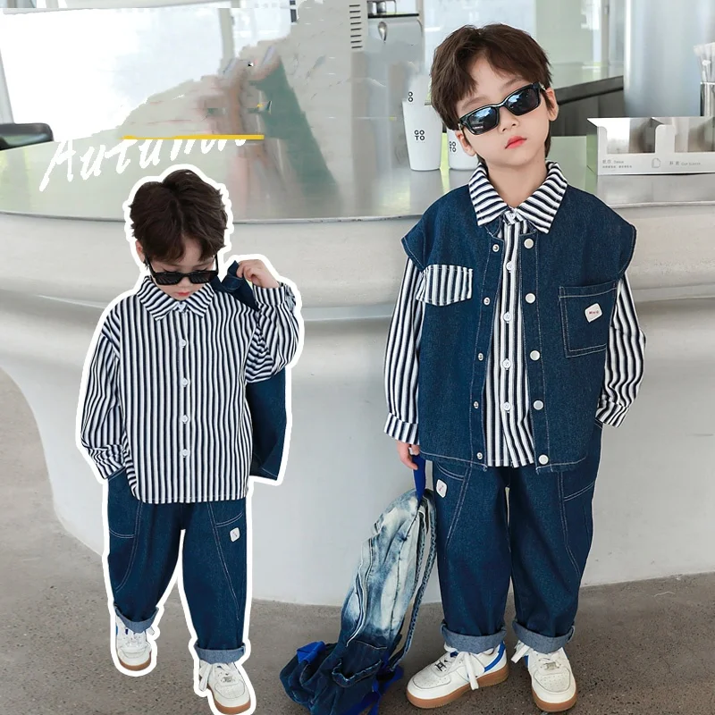 Baby Boy Clothes Set Size 2-11Y Kid Denim VestTop&Shirt&Jeans Bottom Suit Child 3 Pces Of Clothing Sets Toddler Casual Denim Set
Baby Boy Clothes Set Size 2-11Y Kid Denim VestTop&Shirt&Jeans Bottom Suit Child 3 Pces Of Clothing Sets Toddler Casual Denim Set