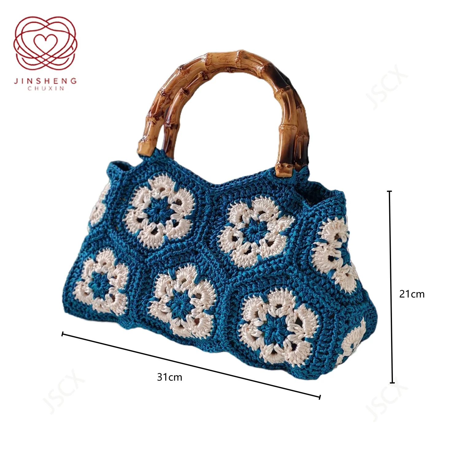 Handmade Crochet Granny Square Tote Bag with Bamboo-Style Handle, Vintage Woven Flower Pattern Shoulder Purse for Women
Handmade Crochet Granny Square Tote Bag with Bamboo-Style Handle, Vintage Woven Flower Pattern Shoulder Purse for Women