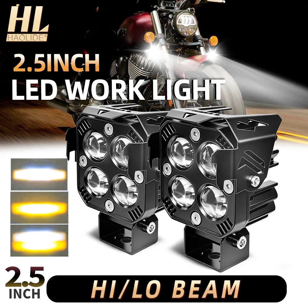 HAOLIDE 2.5INCH Mini Led Work Light 4-Leds Dual Color 6000k 3500k High Low Beam for Motorcycle R1250R / F900R off-road use IP68
HAOLIDE 2.5INCH Mini Led Work Light 4-Leds Dual Color 6000k 3500k High Low Beam for Motorcycle R1250R / F900R off-road use IP68