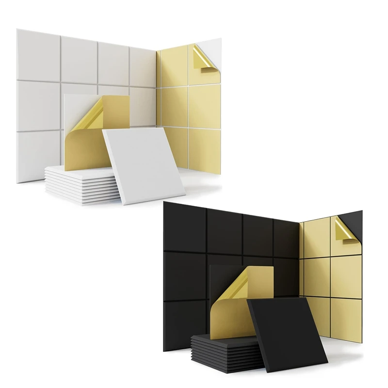 18 Pack Self-Adhesive Acoustic Panels, 12X12x0.4Inch Sound Proof Foam Wall Panels,For Home Studio Office,Black Easy Install
18 Pack Self-Adhesive Acoustic Panels, 12X12x0.4Inch Sound Proof Foam Wall Panels,For Home Studio Office,Black Easy Install