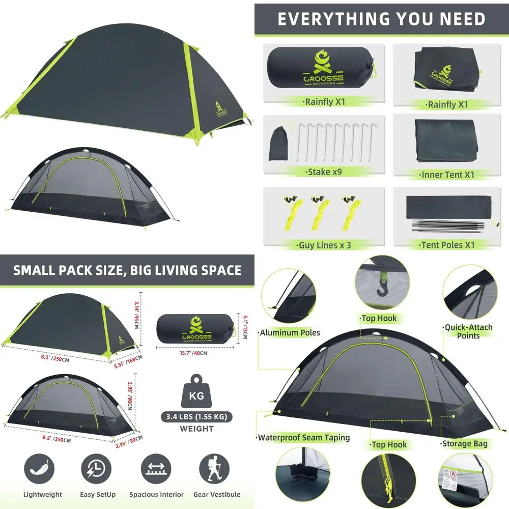 Lightweight Single-Person Camping Tent: Waterproof & Windproof for Hiking, Biking, and Outdoor Adventures
Lightweight Single-Person Camping Tent: Waterproof & Windproof for Hiking, Biking, and Outdoor Adventures