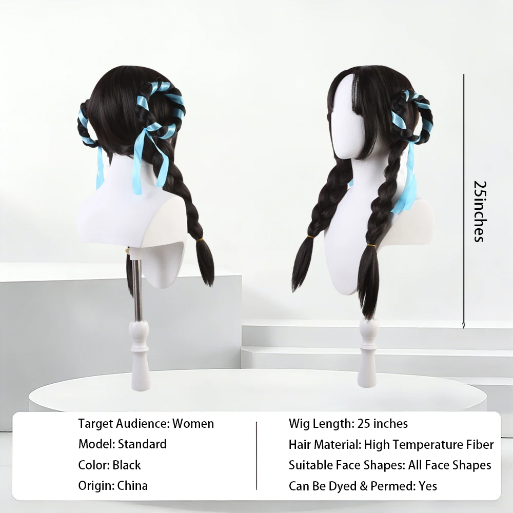 Black Double Braided Synthetic with Light Blue Ribbons Long Braid Wig Heat Resistant Fiber for Women Daily Wear and Sweet Style
Black Double Braided Synthetic with Light Blue Ribbons Long Braid Wig Heat Resistant Fiber for Women Daily Wear and Sweet Style