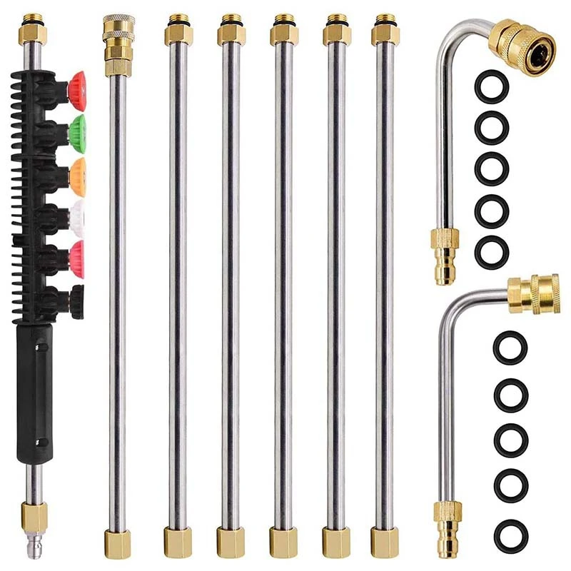 Pressure Washer Wand Extension - Power Washer Cleaner 10 FT Replacement Lance With 6 Nozzle Tips,Curved Rod,4000 PSI
Pressure Washer Wand Extension - Power Washer Cleaner 10 FT Replacement Lance With 6 Nozzle Tips,Curved Rod,4000 PSI