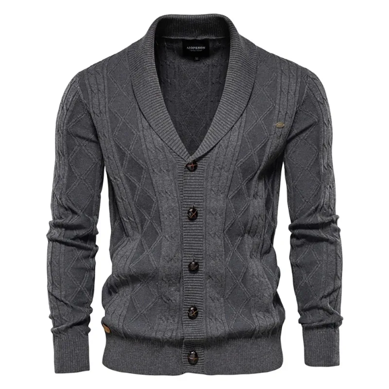 Cotton Argyle Cardigan Men Casual Single Breasted Solid Color Business Mens Cardigans New Winter Fashion Sweater Man
Cotton Argyle Cardigan Men Casual Single Breasted Solid Color Business Mens Cardigans New Winter Fashion Sweater Man